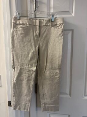 LOFT Beige Cropped Ankle Pants
